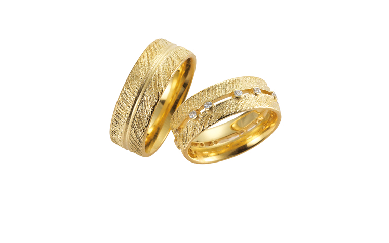 05147+05146-wedding rings, gold 750 with brillants